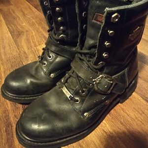 Harley Davidson Lace Up Boots with Buckle